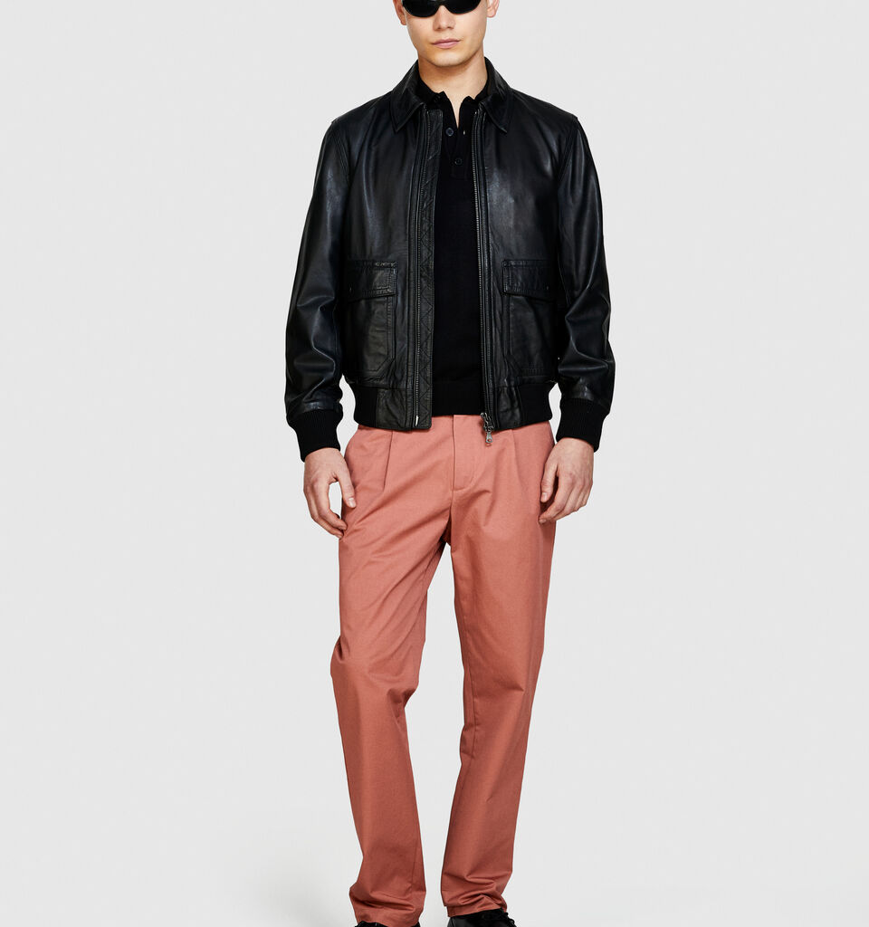 Leather jacket - men's jackets and coats - Black | Sisley image number 1